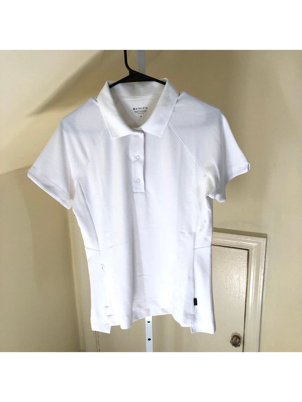 Athleta EUC Women's White Everyday Polo Tee Size M